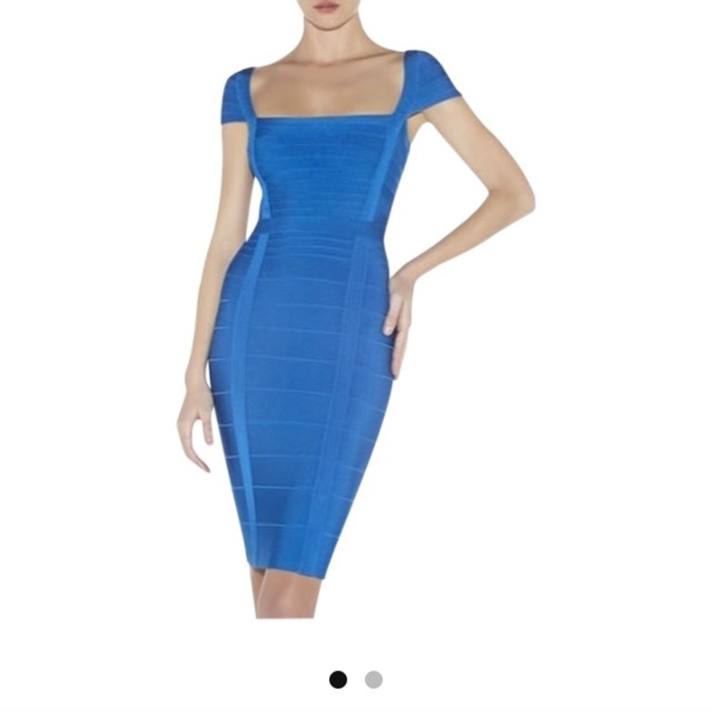 Herve Leger Cap-sleeve Bandage Dress